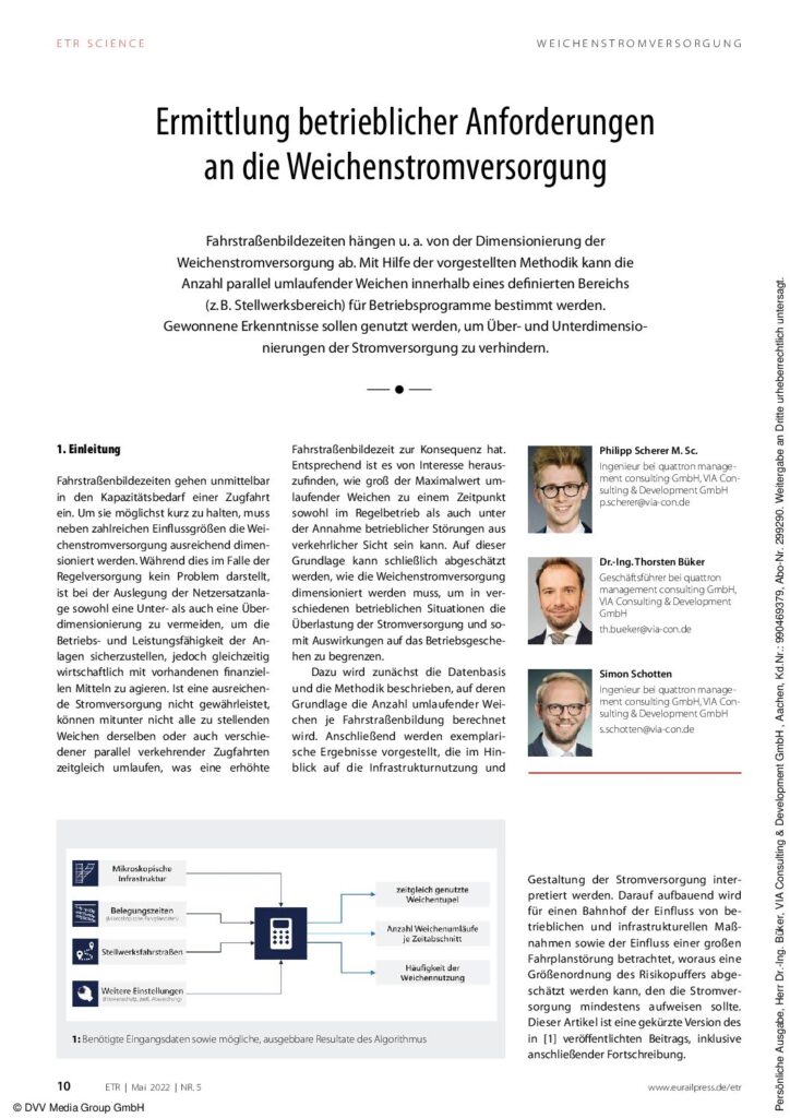 Betriebl. Anforderung Weichenstromversorgung