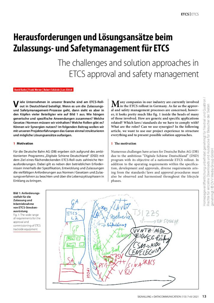 Zulassungs- und Safetymanagement für ETCS