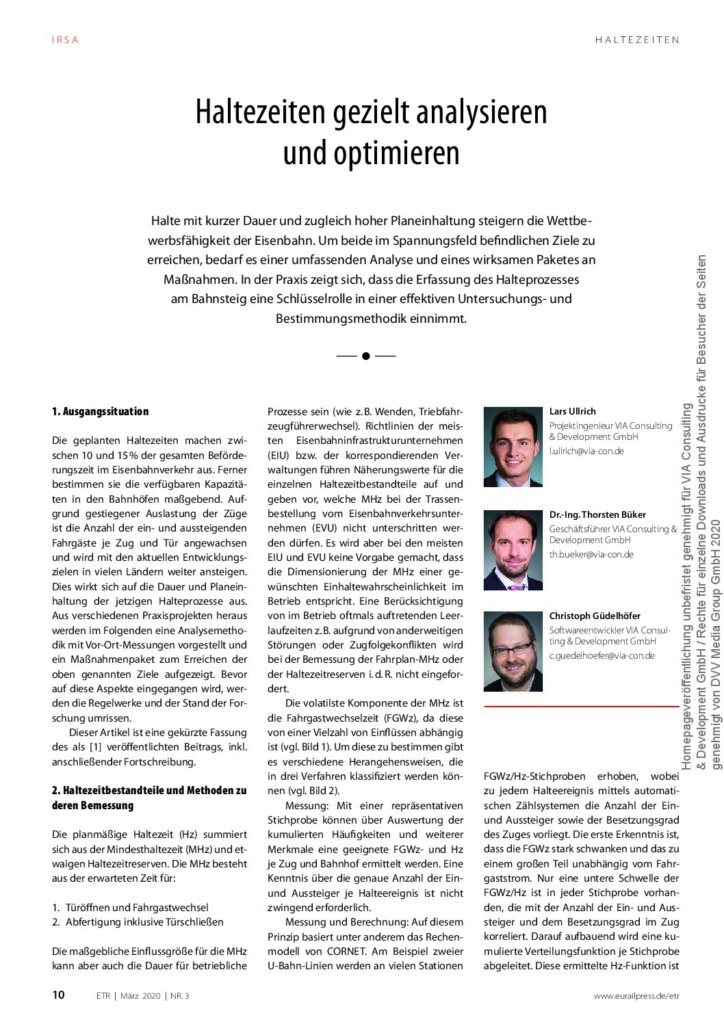 Haltezeiten analysieren und optimieren