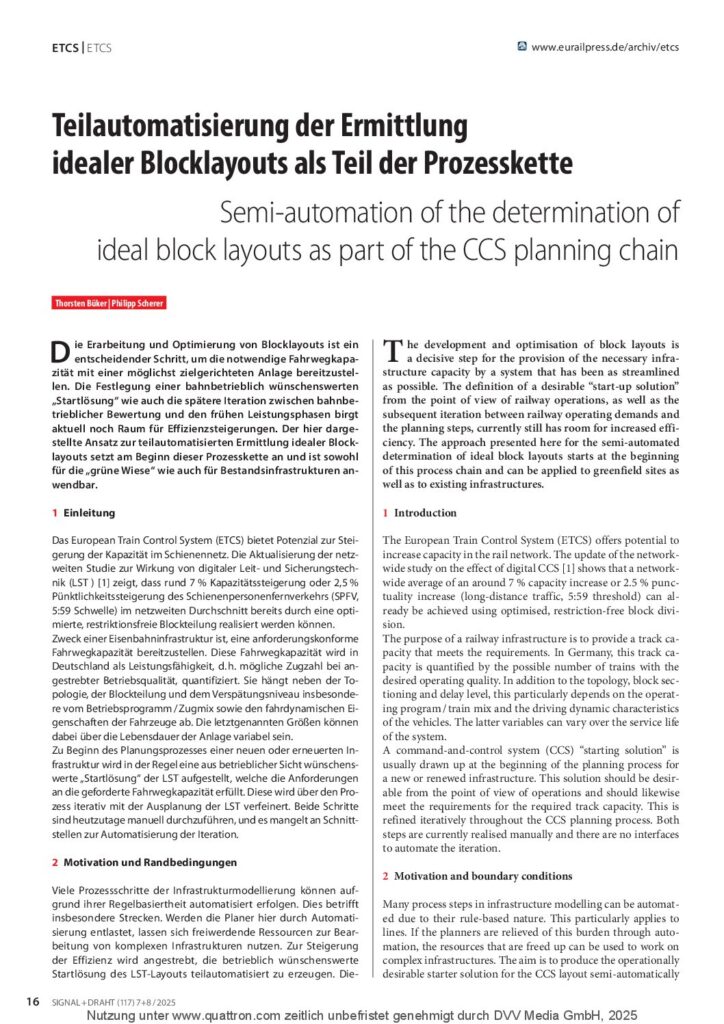 Effizienzsteigerung durch teilautomatisierte Ermittlung idealer Blocklayouts