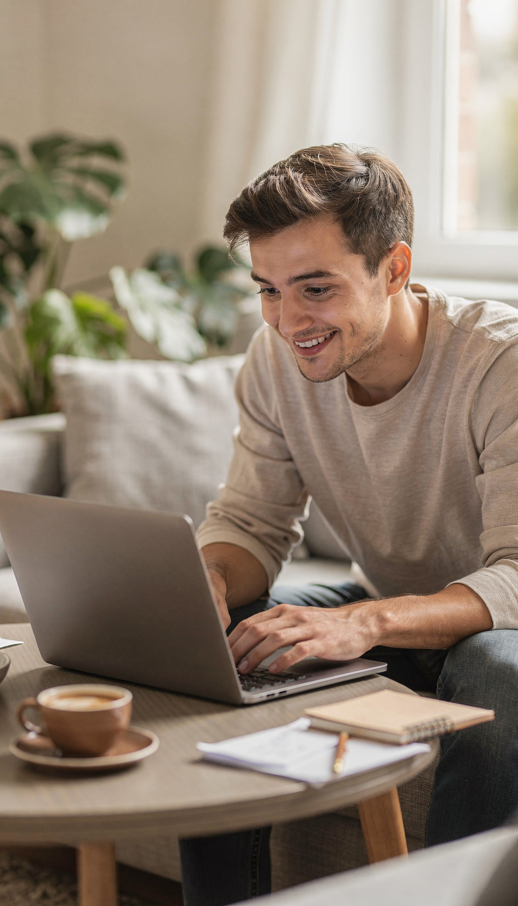 Person die am Laptop arbeitet