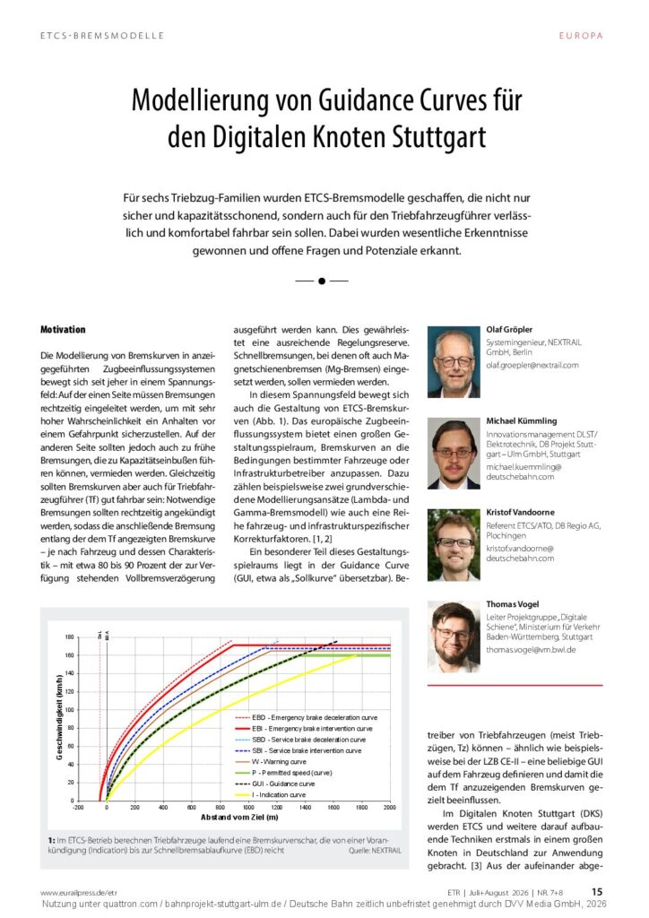 Modellierung von Guidance Curves für den Digitalen Knoten Stuttgart